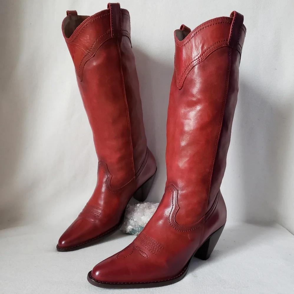 Vintage Red Heeled Boots - Picture 7 of 15